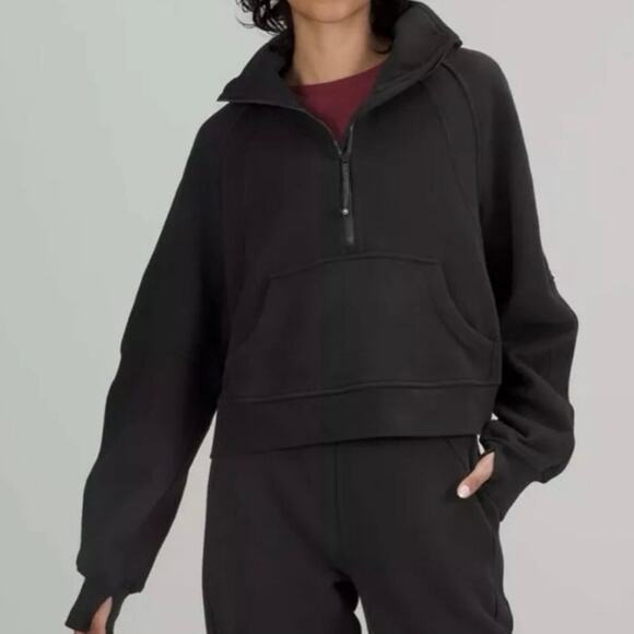 Lululemon Scuba Oversized Funnel Neck Half Zip  Black XS/S Pullover - Picture 4 of 6